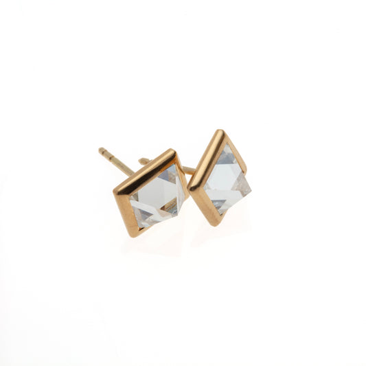Pyramid Cut Diamond Studs