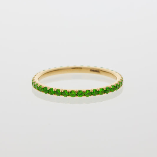 Demantoid Garnet Eternity Ring