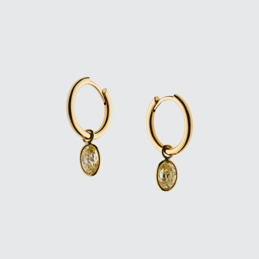 Yellow Diamond Drop Earrings