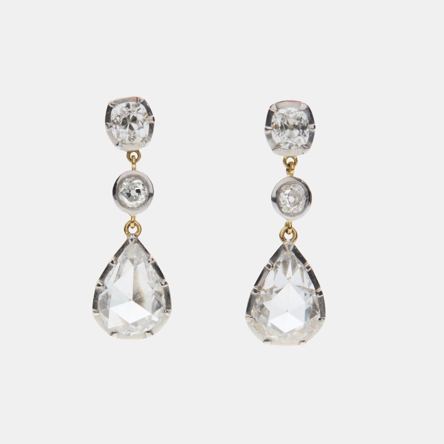 Rose Cut Diamond Earrings