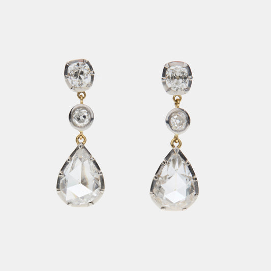 Rose Cut Diamond Earrings