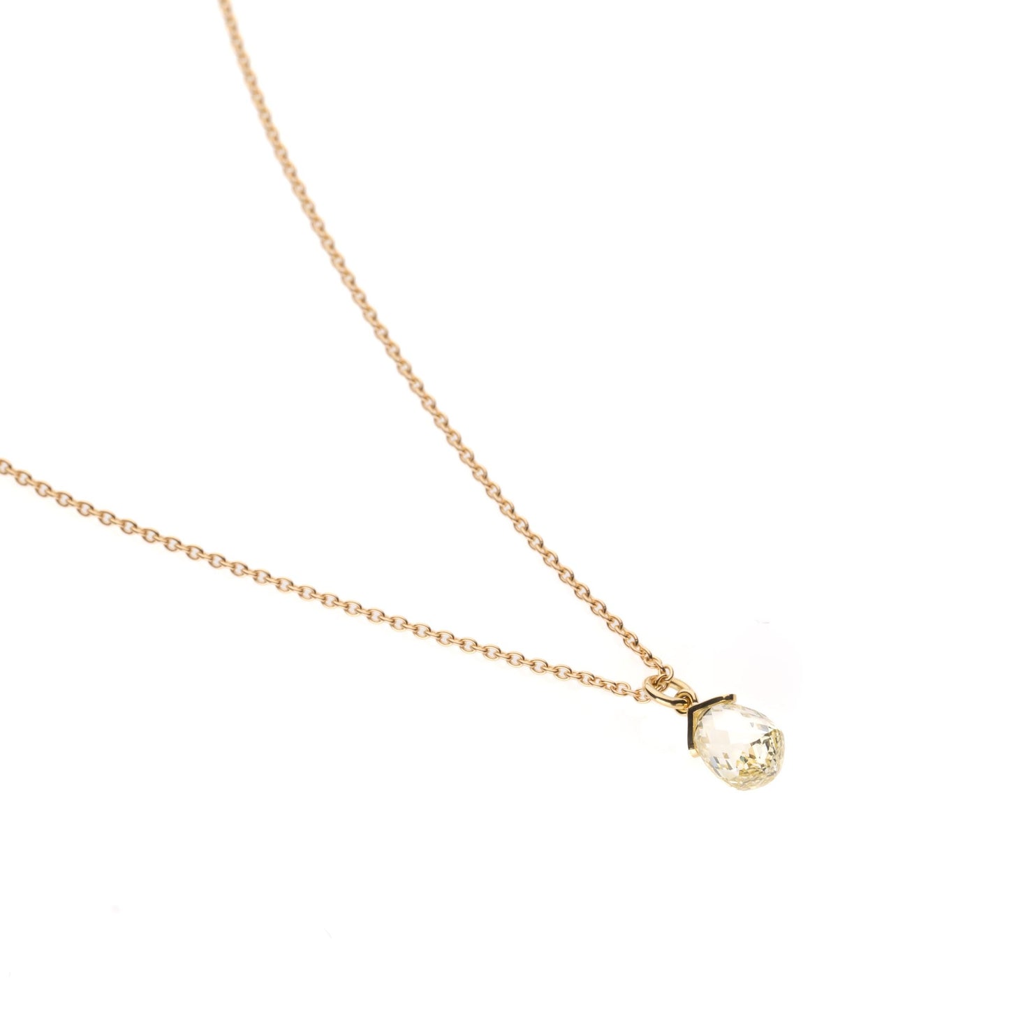 W2370 Diamond briolette necklace