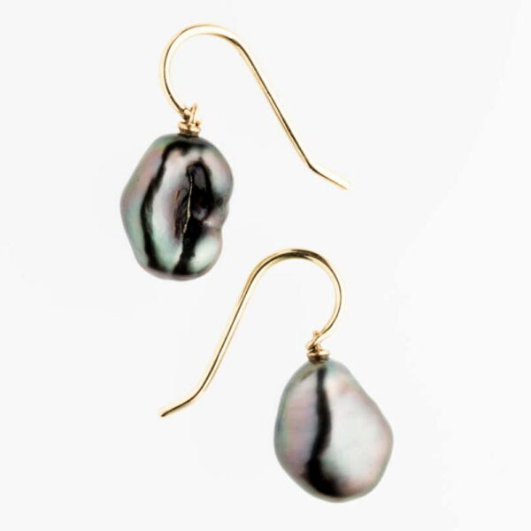 Black Conch Pearl Earrings - William Welstead